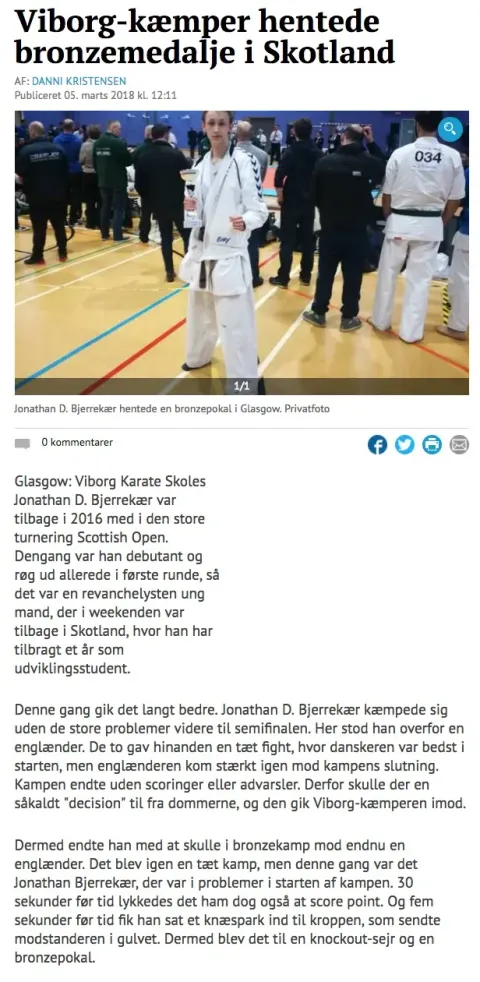 Sport: Viborg-kæmper hentede bronzemedalje i Skotland